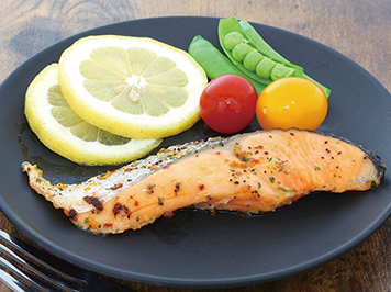 Grilled width lemon and pepper